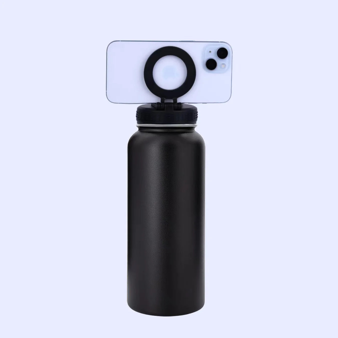 Insulated Water Bottle for Iphone Magnetic Phone Mount Stainless Steel Water Bottle 32Oz Camera and Live Streaming Mobile Phone