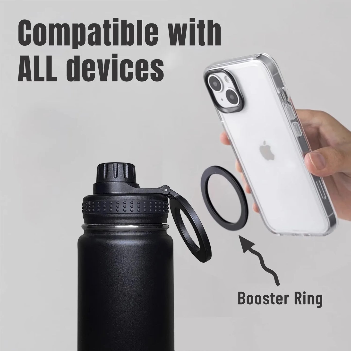 Insulated Water Bottle for Iphone Magnetic Phone Mount Stainless Steel Water Bottle 32Oz Camera and Live Streaming Mobile Phone